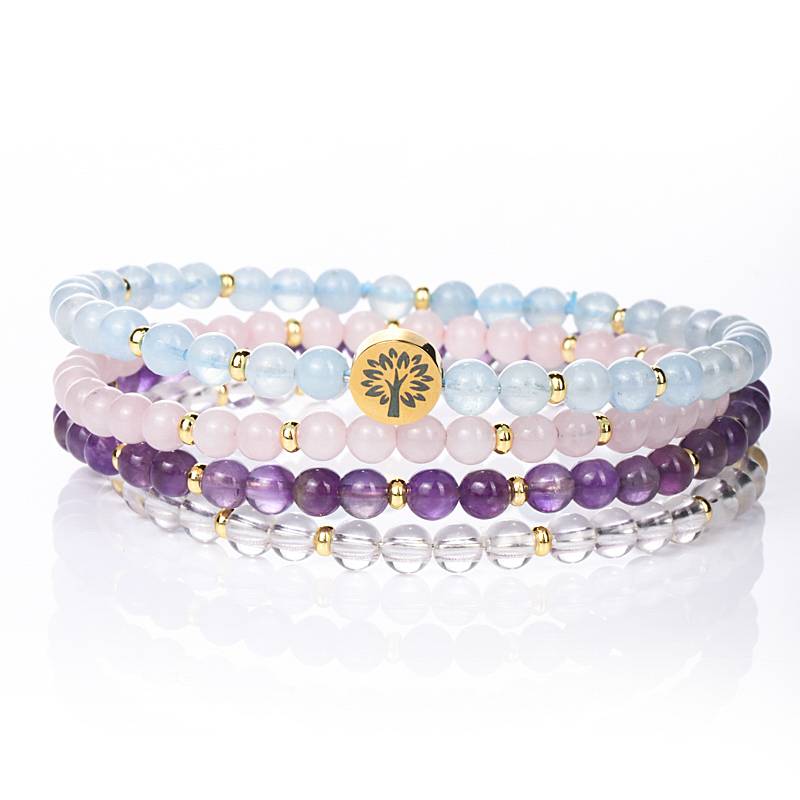 Inner Peace & Serenity Crystal Bracelet Stack