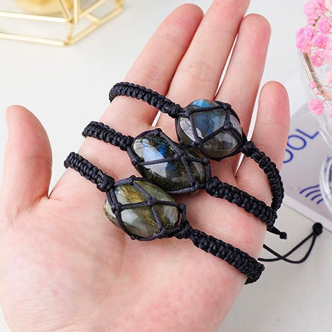 Labradorite Netted Handwoven Bracelet