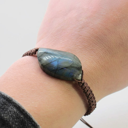 Labradorite Marquise Handwoven Bracelet