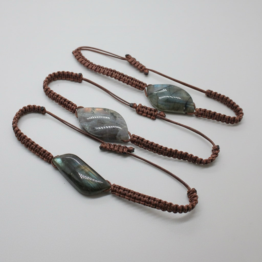 Labradorite Marquise Handwoven Bracelet