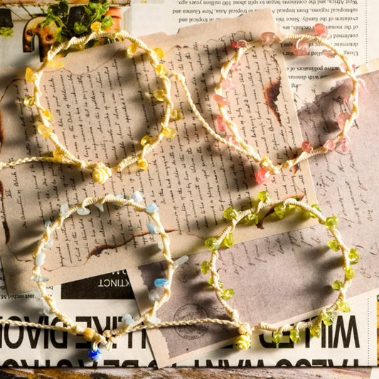 Peridot Chip Handwoven Bracelet