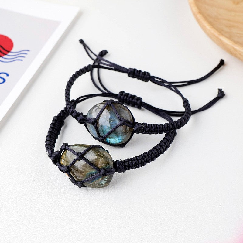 Labradorite Netted Handwoven Bracelet