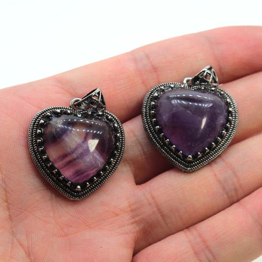 Amethyst Vintage Heart Necklace