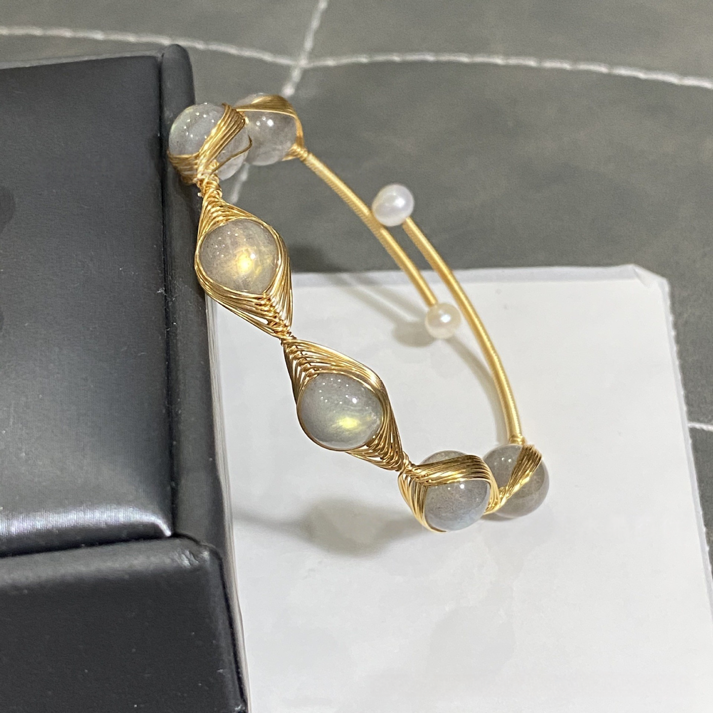 Labradorite Wire Wrapped Cuff Bracelet