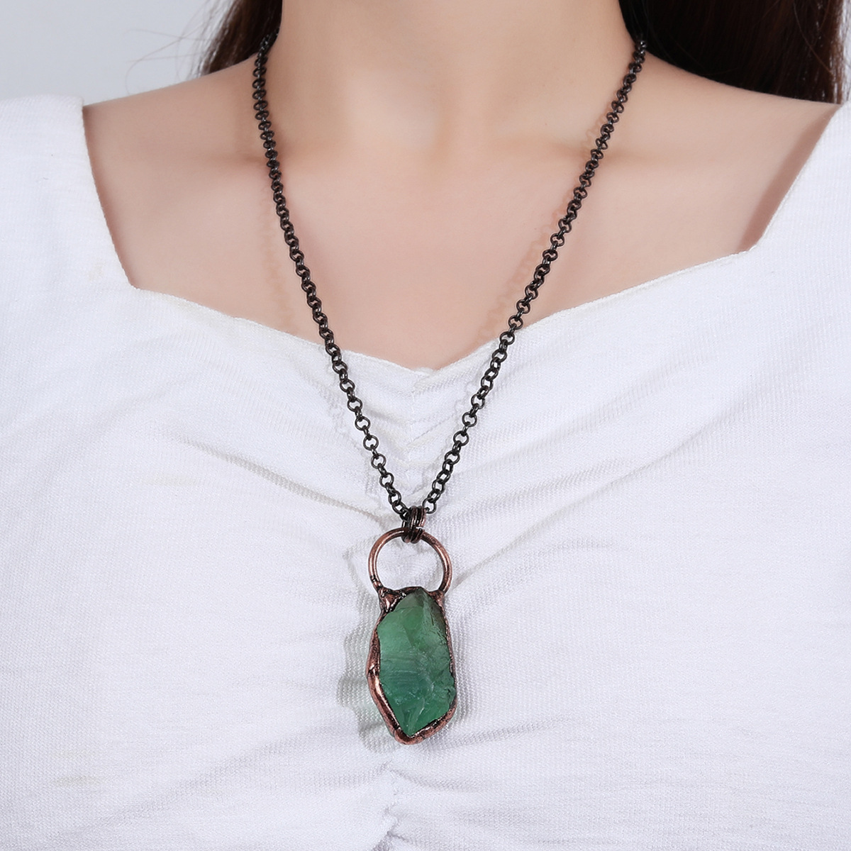 Raw Fluorite Necklace