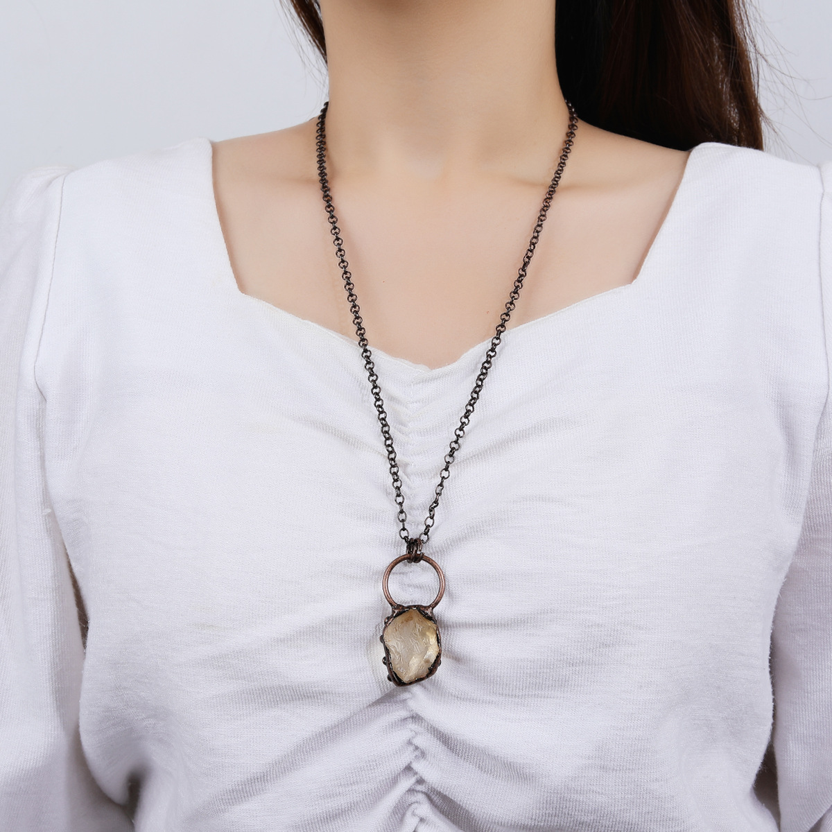 Raw Citrine Necklace