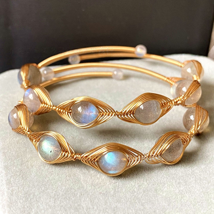 Labradorite Wire Wrapped Cuff Bracelet