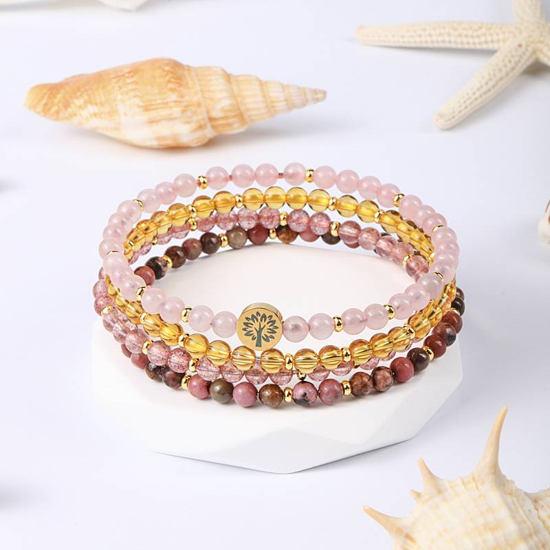 Love & Happiness Crystal Bracelet Stack