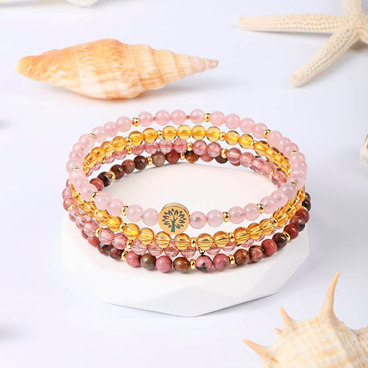 Love & Happiness Crystal Bracelet Stack