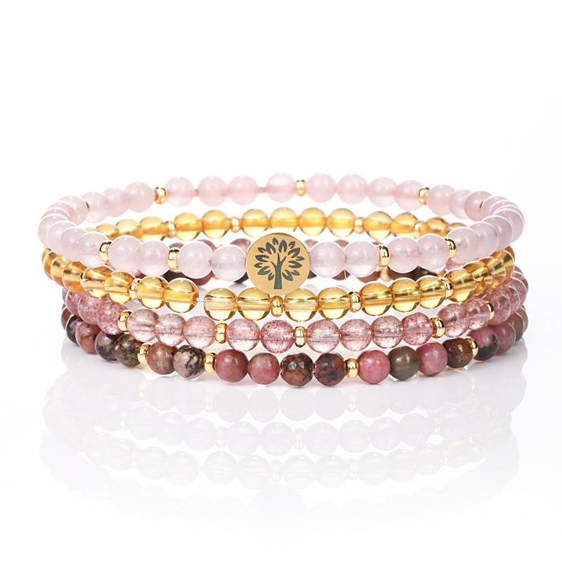 Love & Happiness Crystal Bracelet Stack