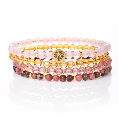 Love & Happiness Crystal Bracelet Stack