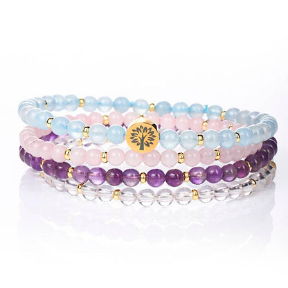 Inner Peace & Serenity Crystal Bracelet Stack