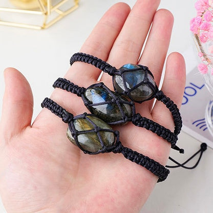 Labradorite Netted Handwoven Bracelet