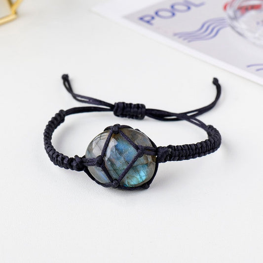 Labradorite Netted Handwoven Bracelet