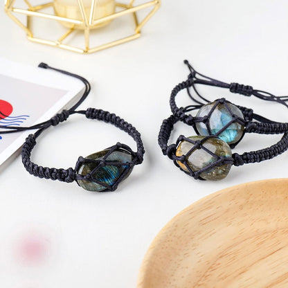 Labradorite Netted Handwoven Bracelet