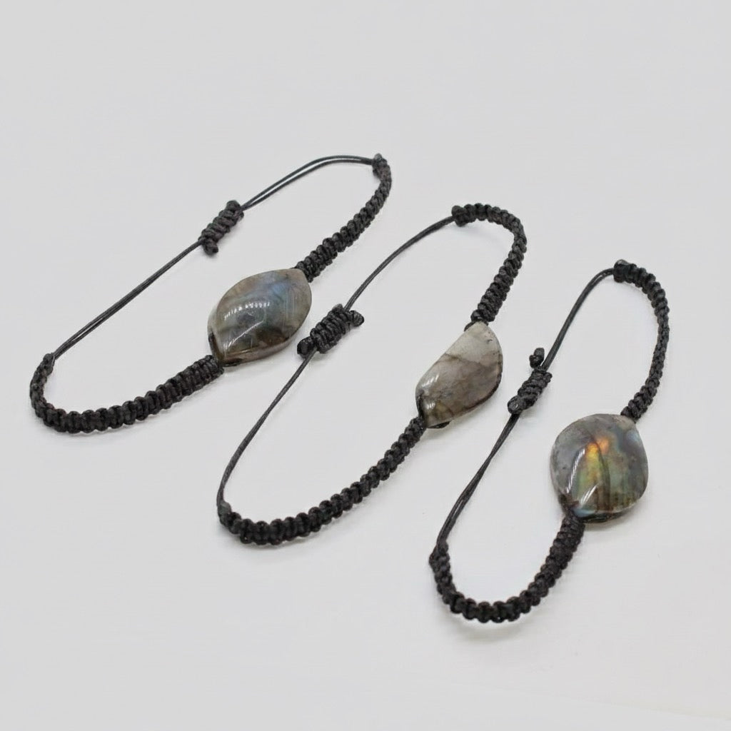 Labradorite Marquise Handwoven Bracelet