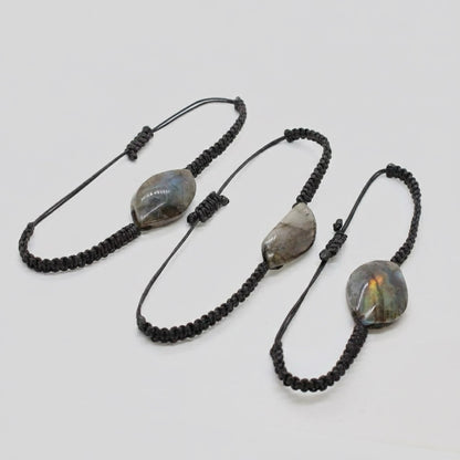 Labradorite Marquise Handwoven Bracelet