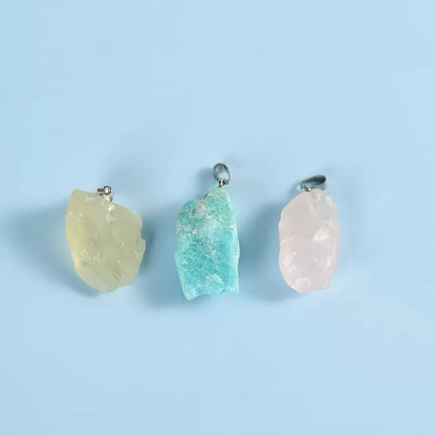 Raw Crystal Necklace Collection - Minimal Essence