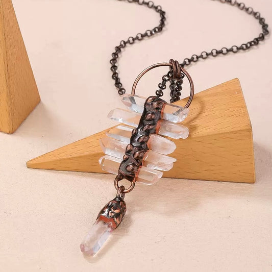 Raw Clear Quartz Statement Necklace