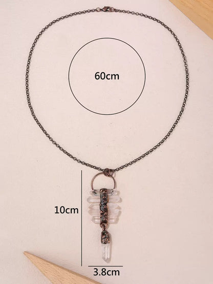 Raw Clear Quartz Statement Necklace