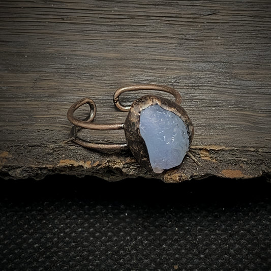 Raw Aquamarine Adjustable Ring