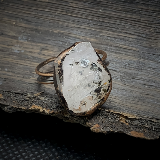 Raw Black Super Seven Quartz Adjustable Ring