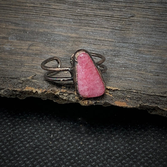 Raw Rhodochrosite Adjustable Ring