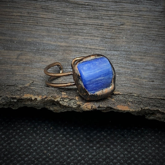 Raw Blue Kyanite Adjustable Ring