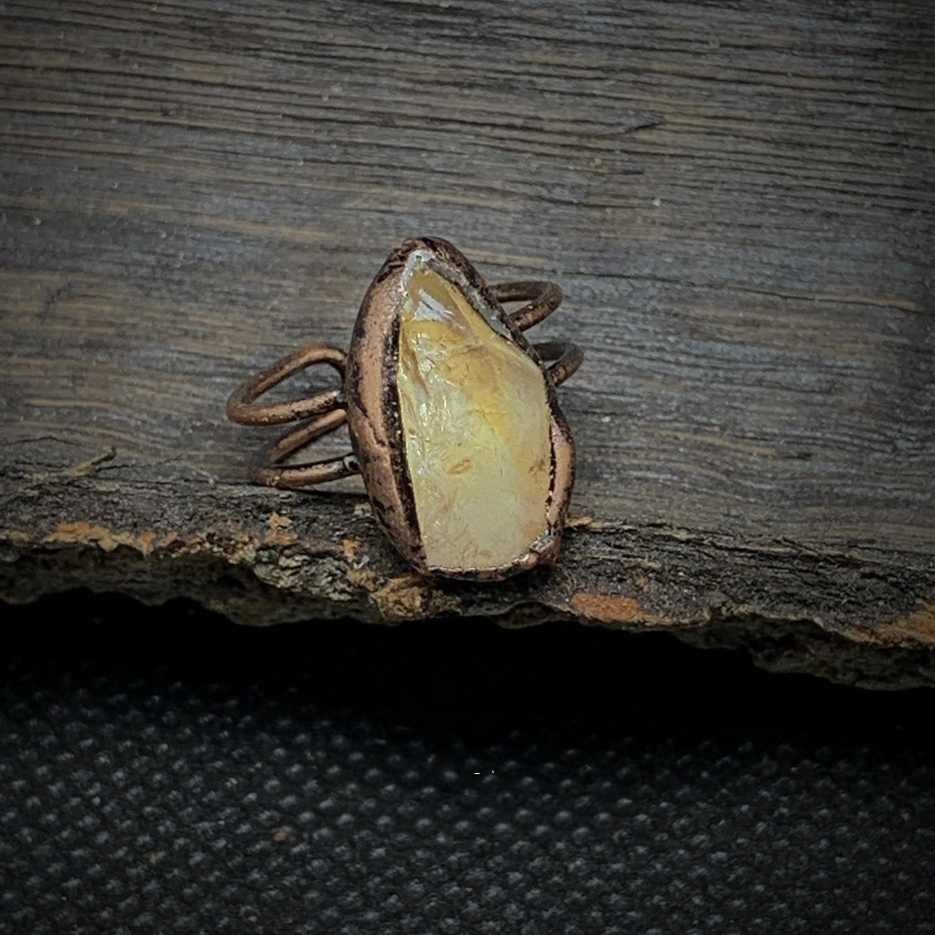 Raw Citrine Adjustable Ring