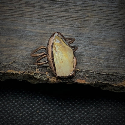 Raw Citrine Adjustable Ring