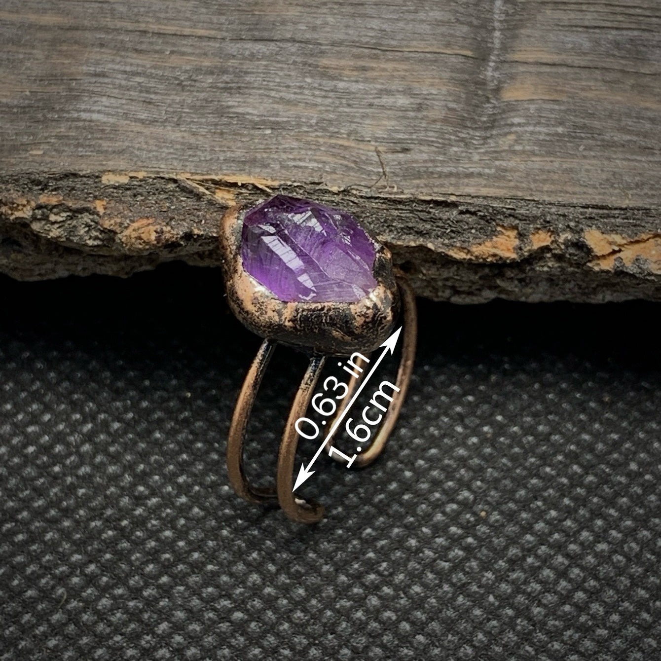 Raw Amethyst Adjustable Ring
