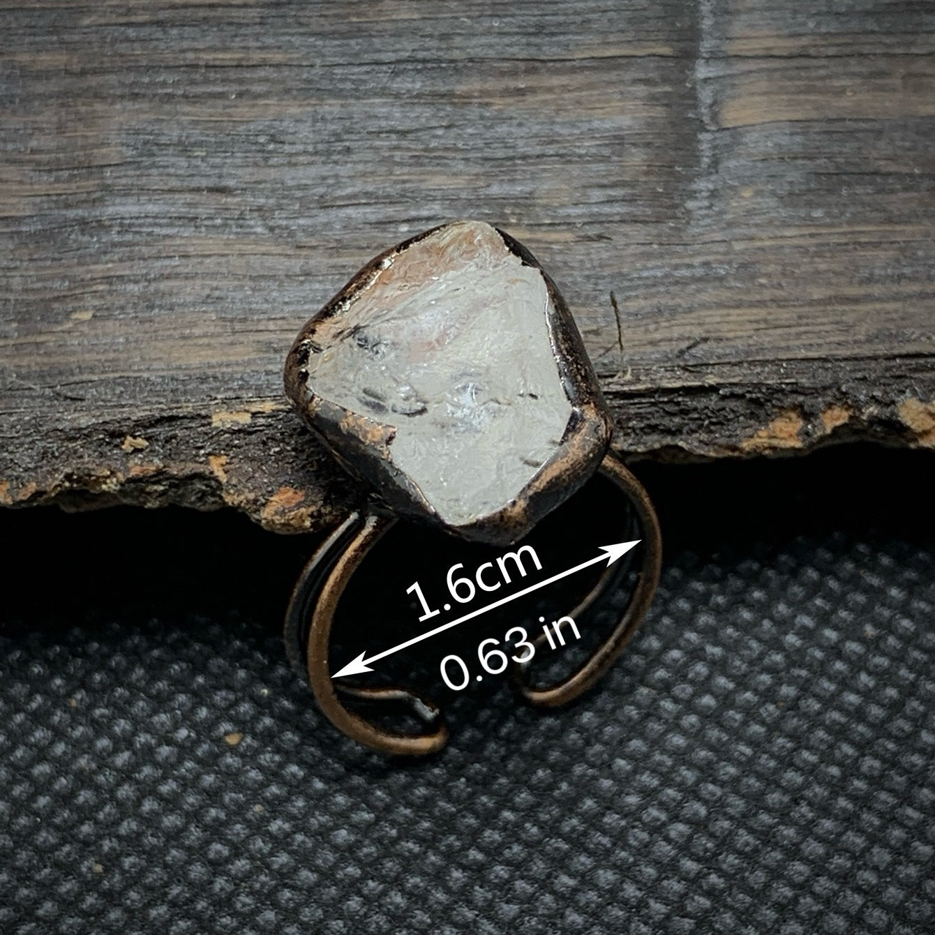 Raw Black Super Seven Quartz Adjustable Ring