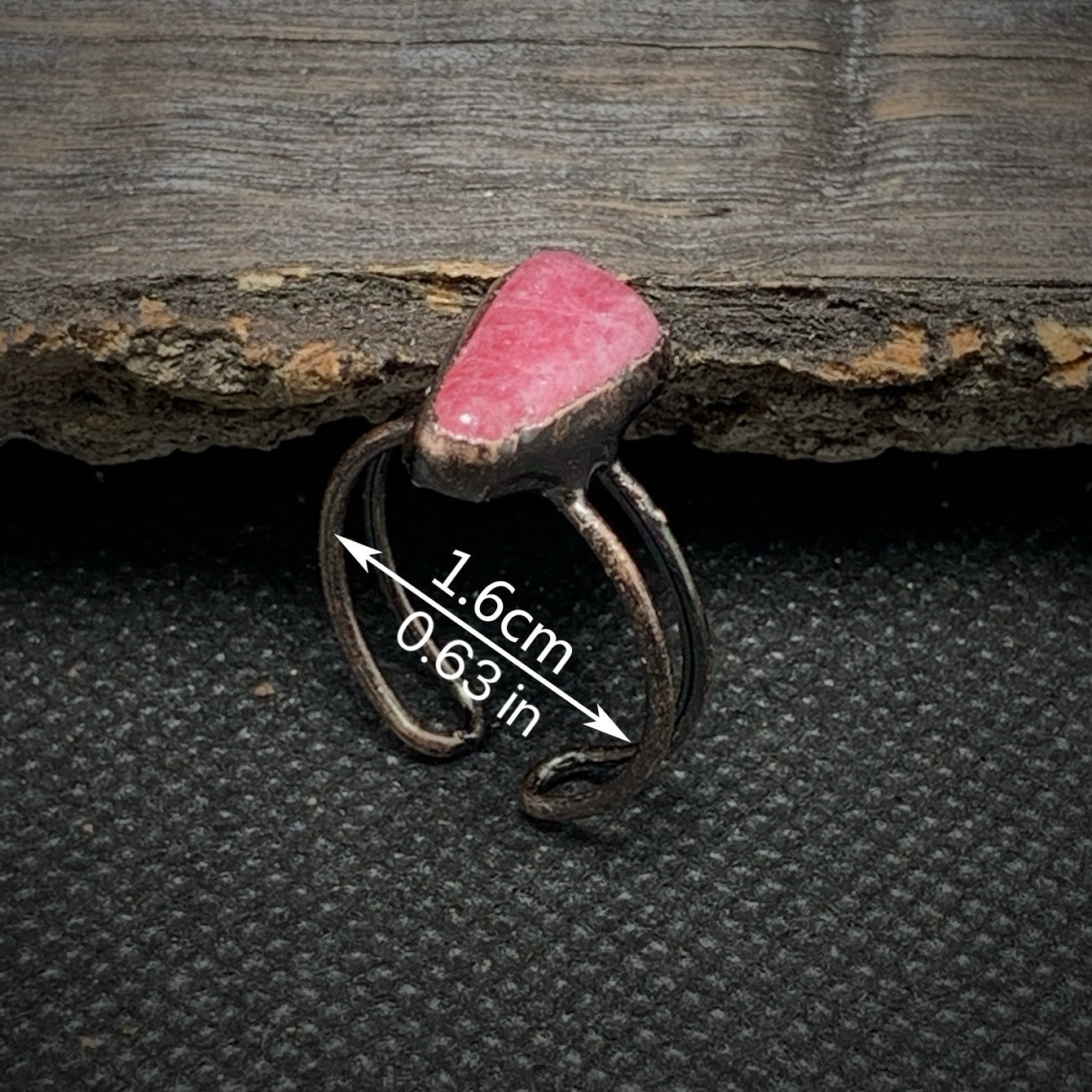 Raw Rhodochrosite Adjustable Ring