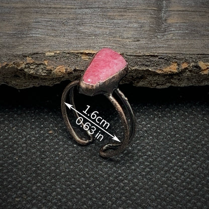 Raw Rhodochrosite Adjustable Ring