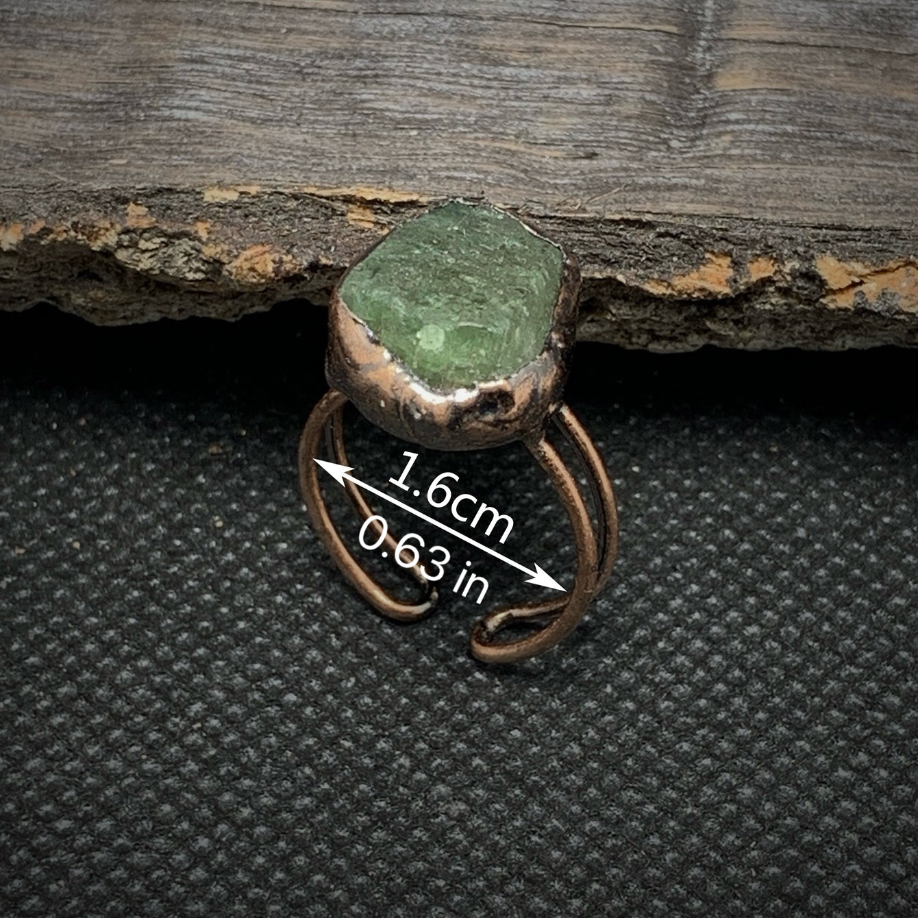 Raw Green Apatite Adjustable Ring