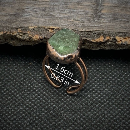 Raw Green Apatite Adjustable Ring