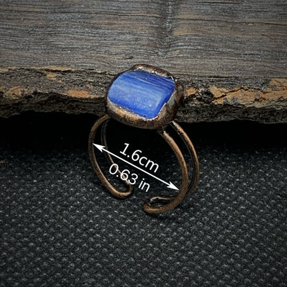Raw Blue Kyanite Adjustable Ring