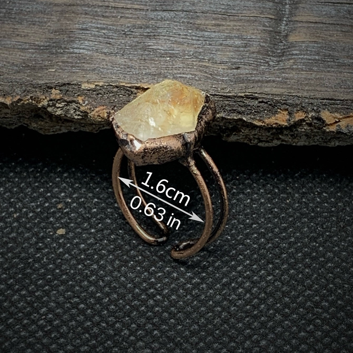 Raw Citrine Adjustable Ring