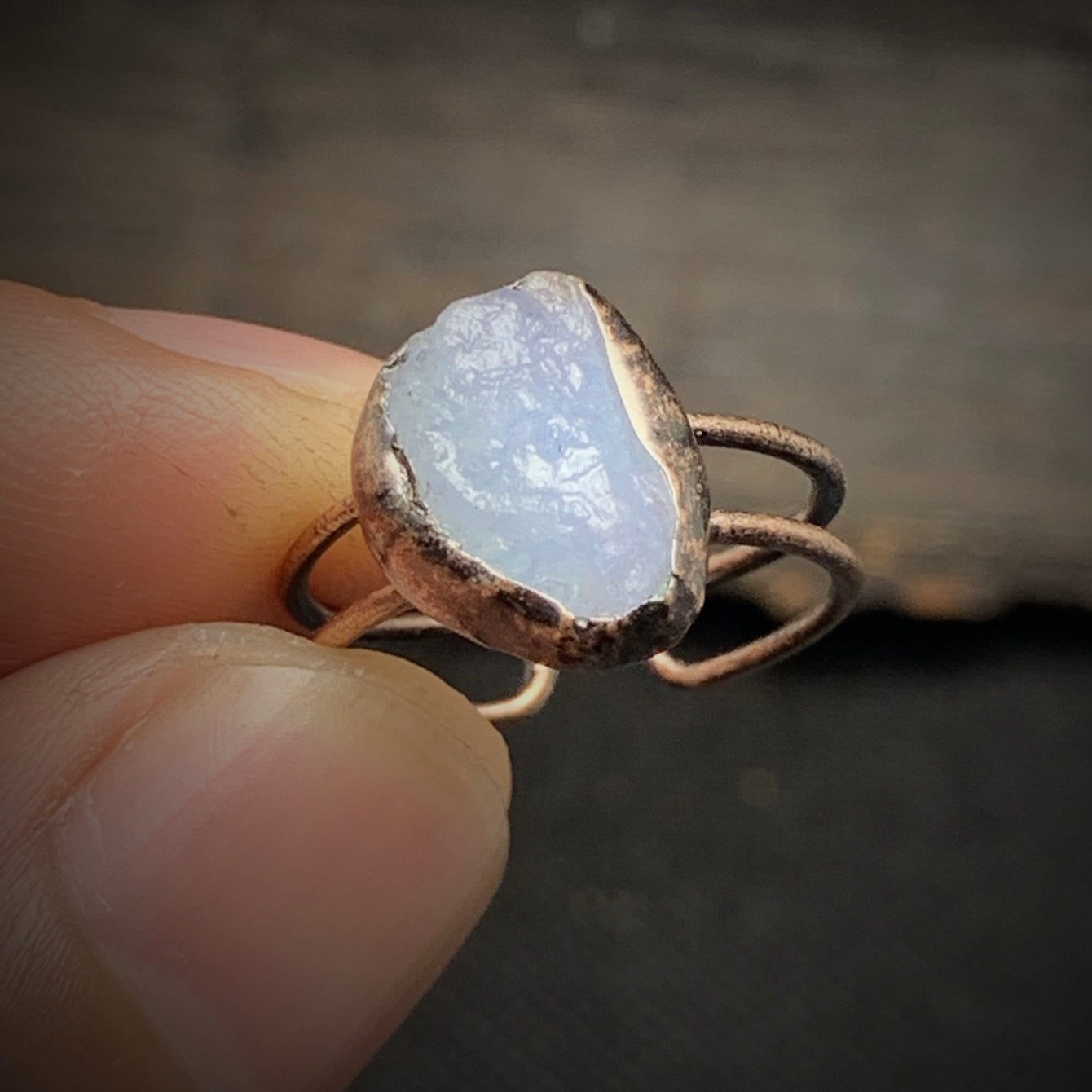Raw Aquamarine Adjustable Ring