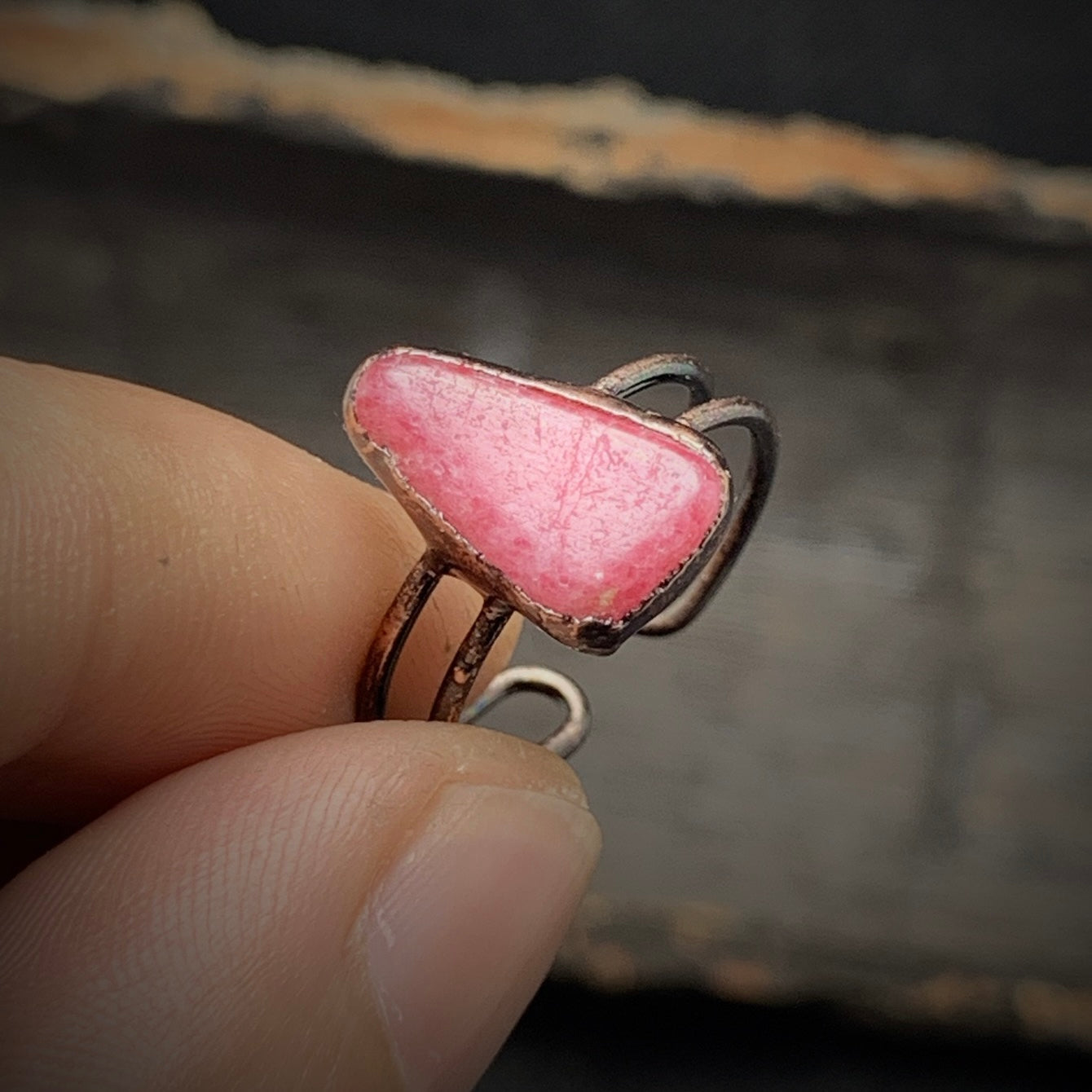 Raw Rhodochrosite Adjustable Ring