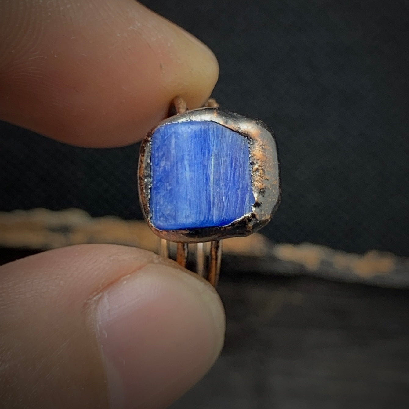 Raw Blue Kyanite Adjustable Ring