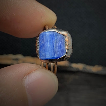 Raw Blue Kyanite Adjustable Ring