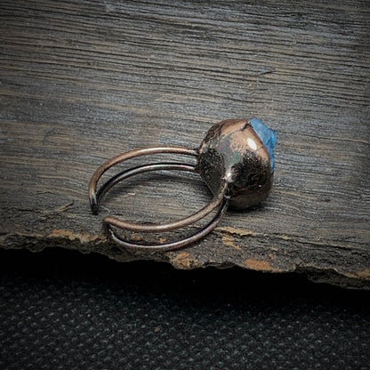 Raw Blue Apatite Adjustable Ring