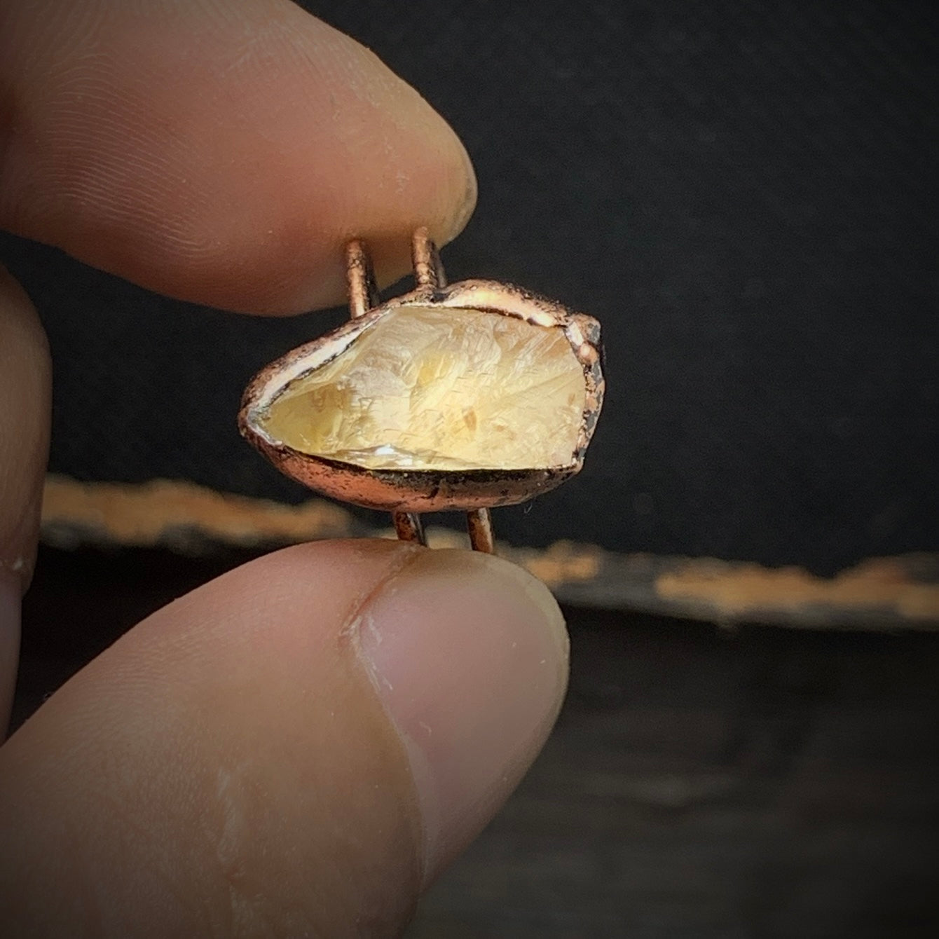 Raw Citrine Adjustable Ring