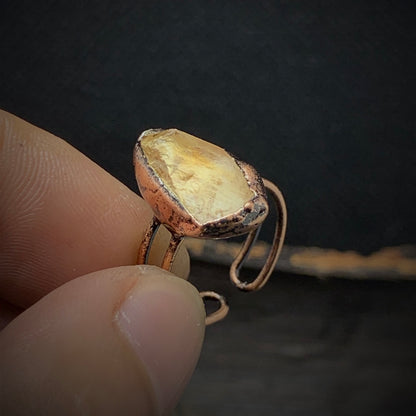Raw Citrine Adjustable Ring