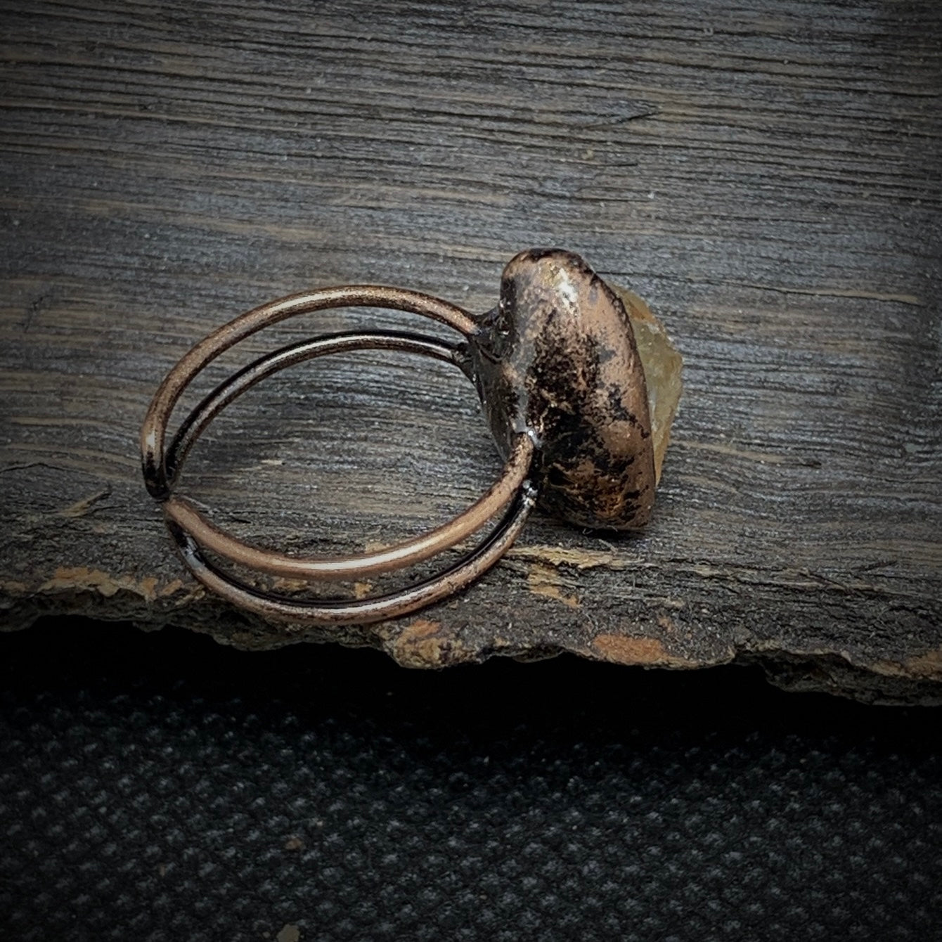 Raw Citrine Adjustable Ring