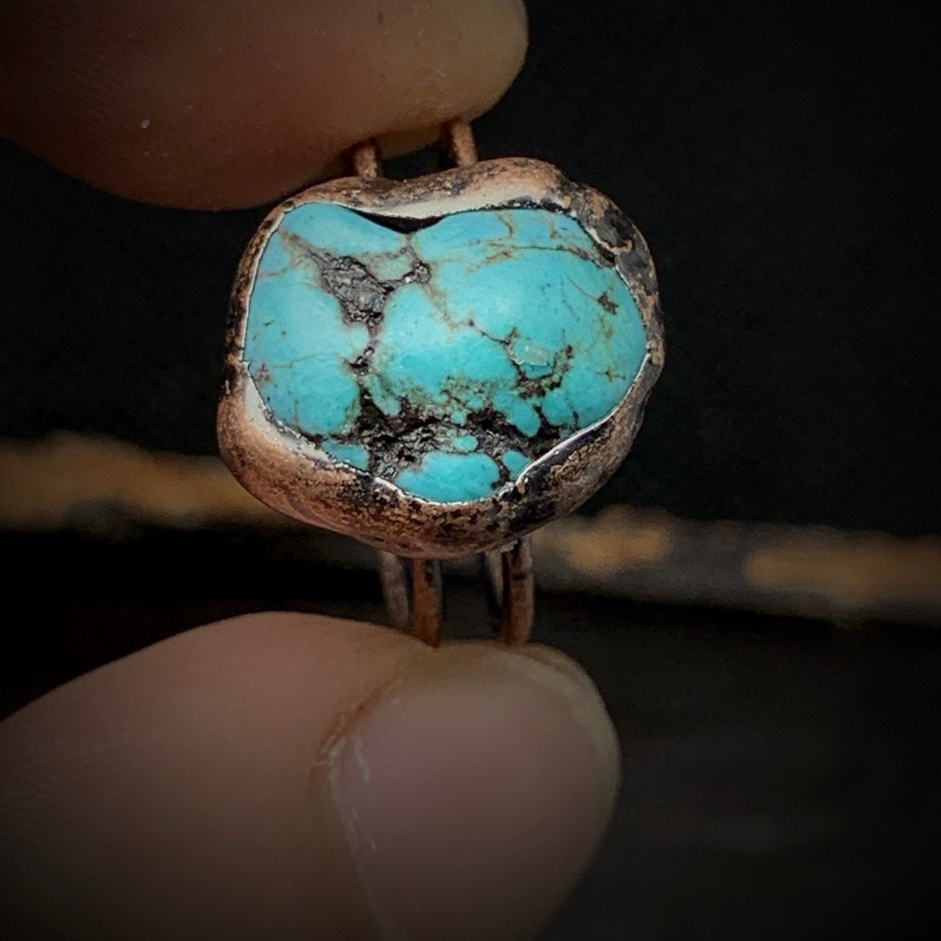Raw Turquoise Adjustable Ring