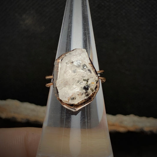 Raw Black Super Seven Quartz Adjustable Ring