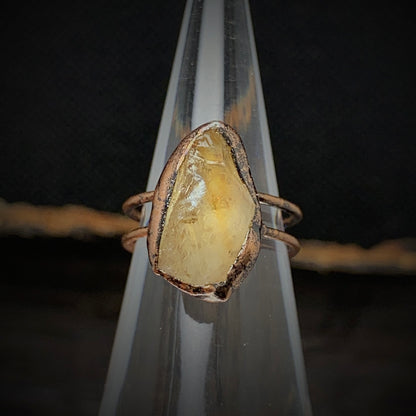 Raw Citrine Adjustable Ring