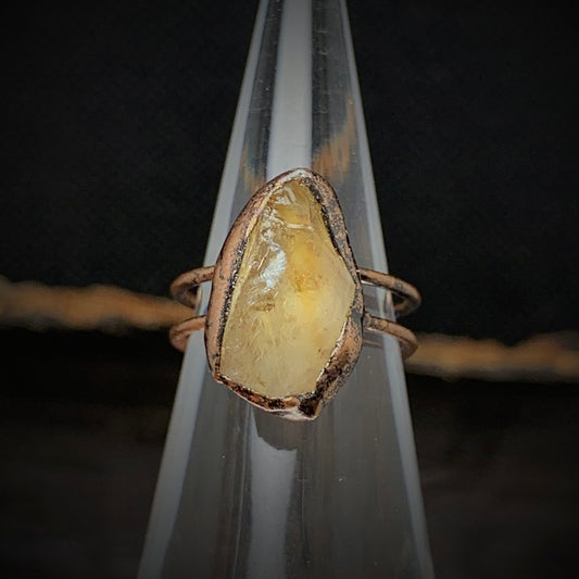 Raw Citrine Adjustable Ring